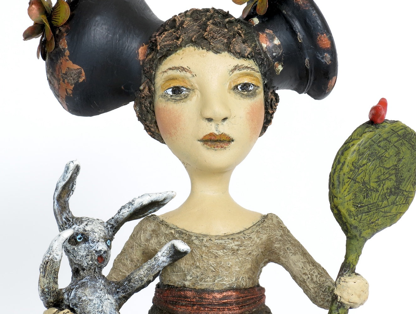 "White Rabbit Visits Alice on THIS Side of the Looking Glass - Doesn't Like What He Sees and Decides to Jump Back Into Wonderland" (Alice agrees - taking her chances with the 'Queen of Hearts' seemed like a safer choice)