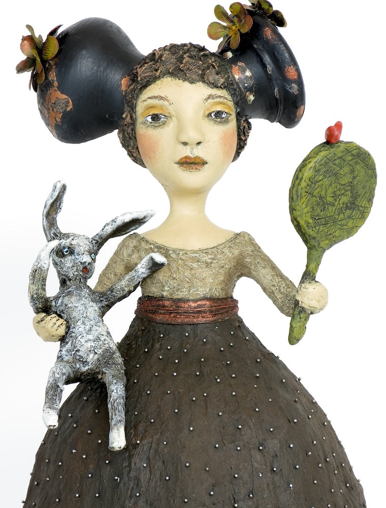 "White Rabbit Visits Alice on THIS Side of the Looking Glass - Doesn't Like What He Sees and Decides to Jump Back Into Wonderland" (Alice agrees - taking her chances with the 'Queen of Hearts' seemed like a safer choice)