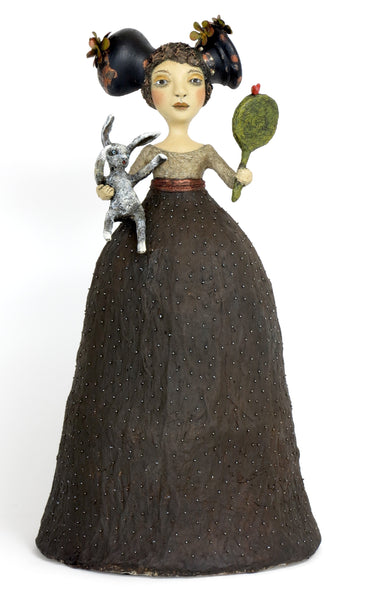 "White Rabbit Visits Alice on THIS Side of the Looking Glass - Doesn't Like What He Sees and Decides to Jump Back Into Wonderland" (Alice agrees - taking her chances with the 'Queen of Hearts' seemed like a safer choice)