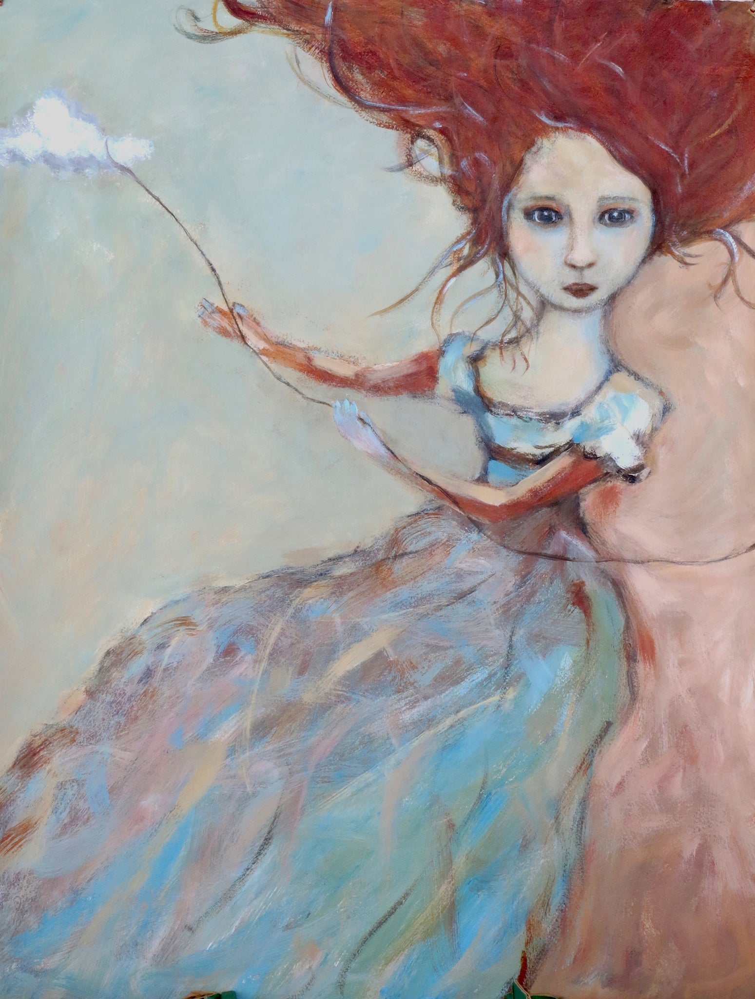 SOLD  "Holding On by a Thread Tied to a Cloud"