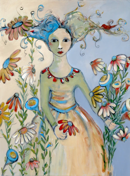 SOLD  "Tending to Her Inner Garden"