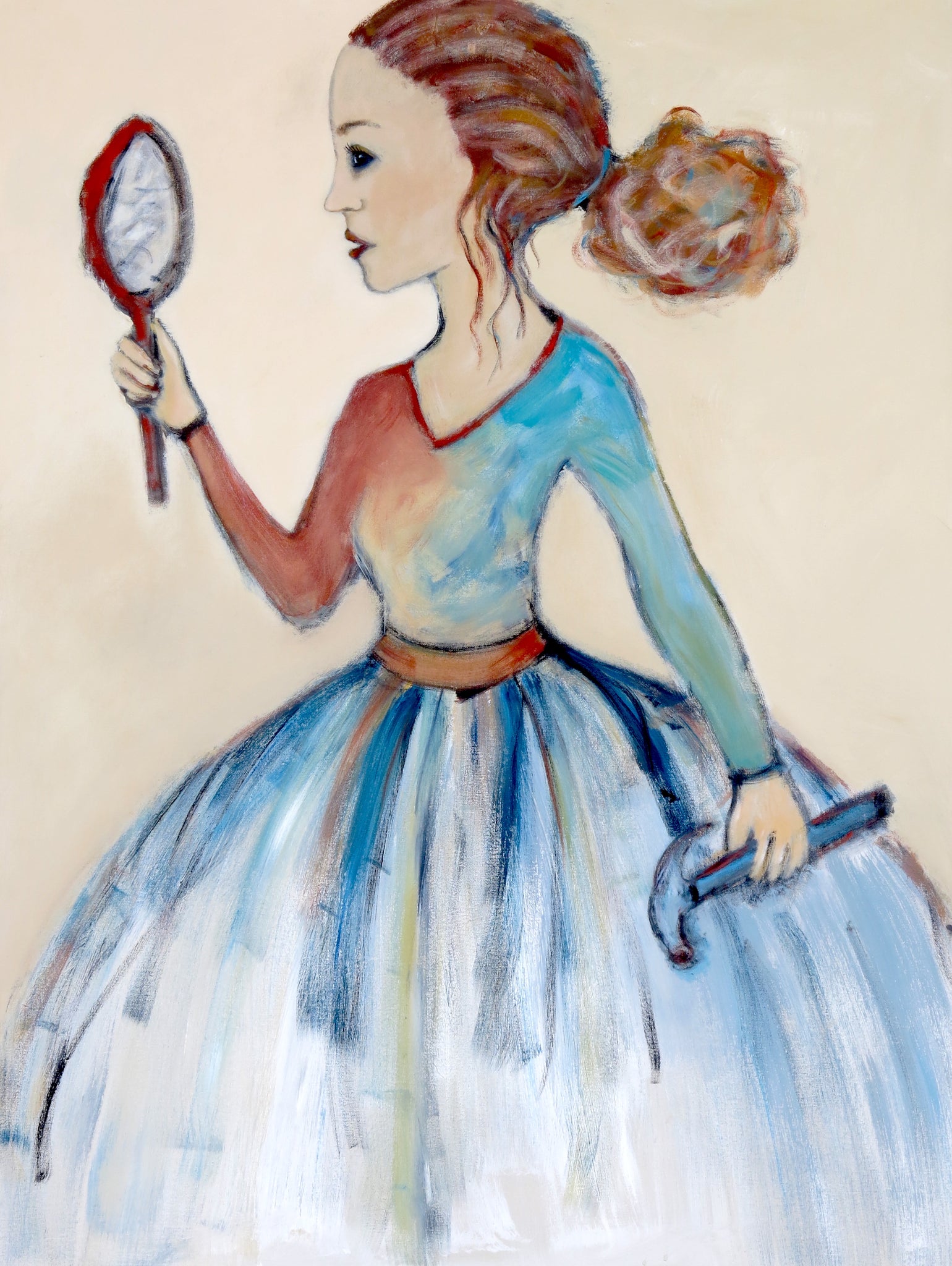 SOLD - Reserved for Sarah and Gary - "Hammer to Mirror, She Shatters the Myth of Perfection"