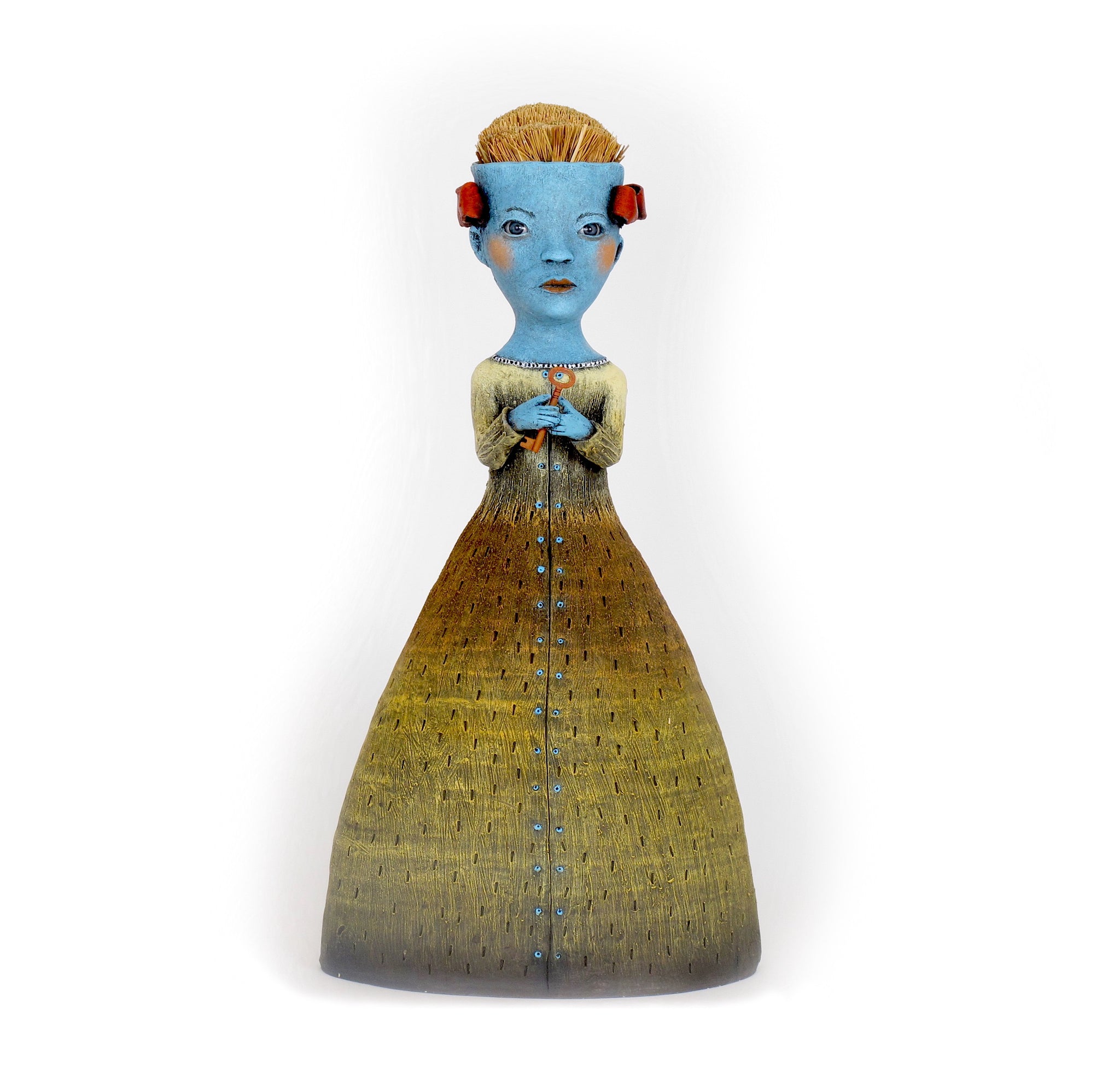 SOLD "Secret Keeper" original ceramic sculpture by Jacquline Hurlbert