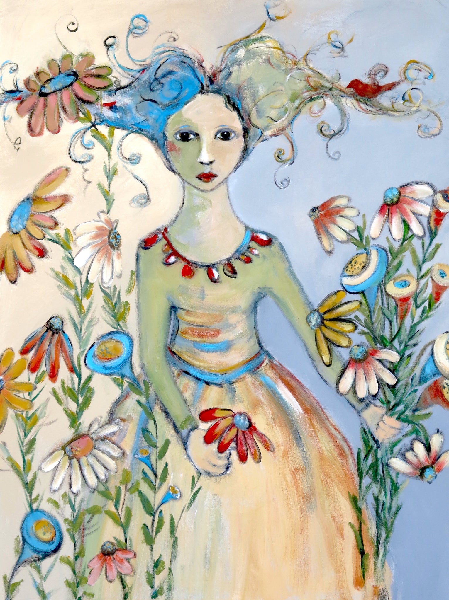 SOLD  "Tending to Her Inner Garden"