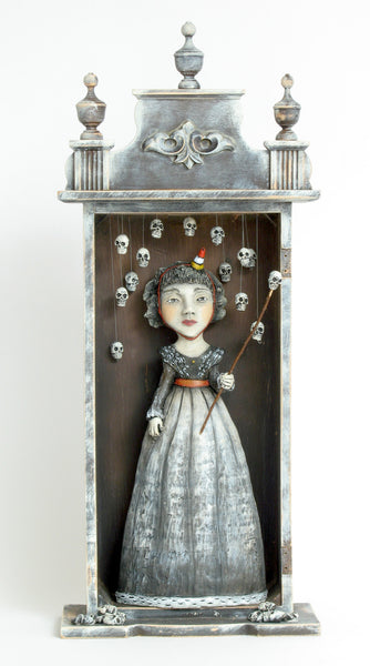 SOLD   "Celebrating Past Relationships" original ceramic sculpture with mixed media by Jacquline Hurlbert