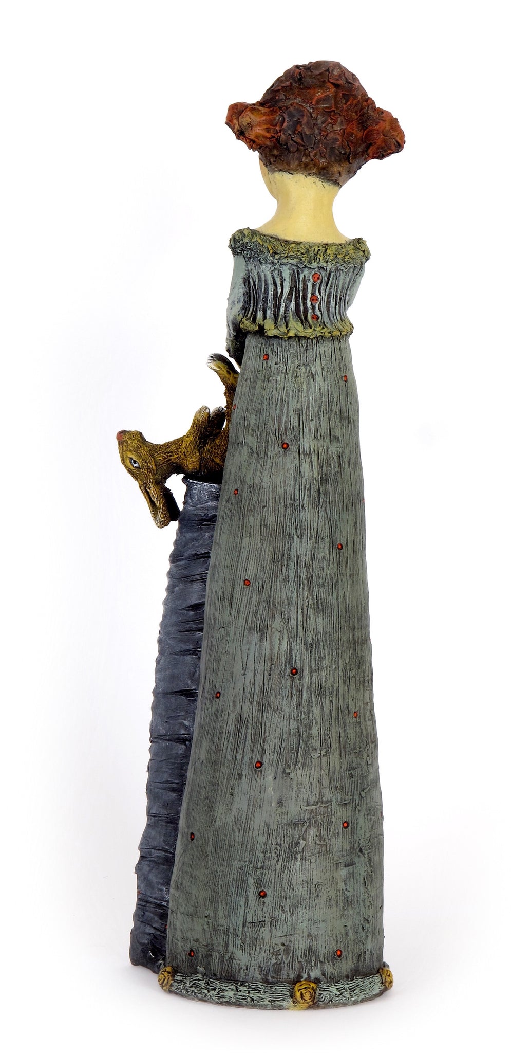SOLD "Returning Lucky's foot" original ceramic sculpture by Jacquline Hurlbert
