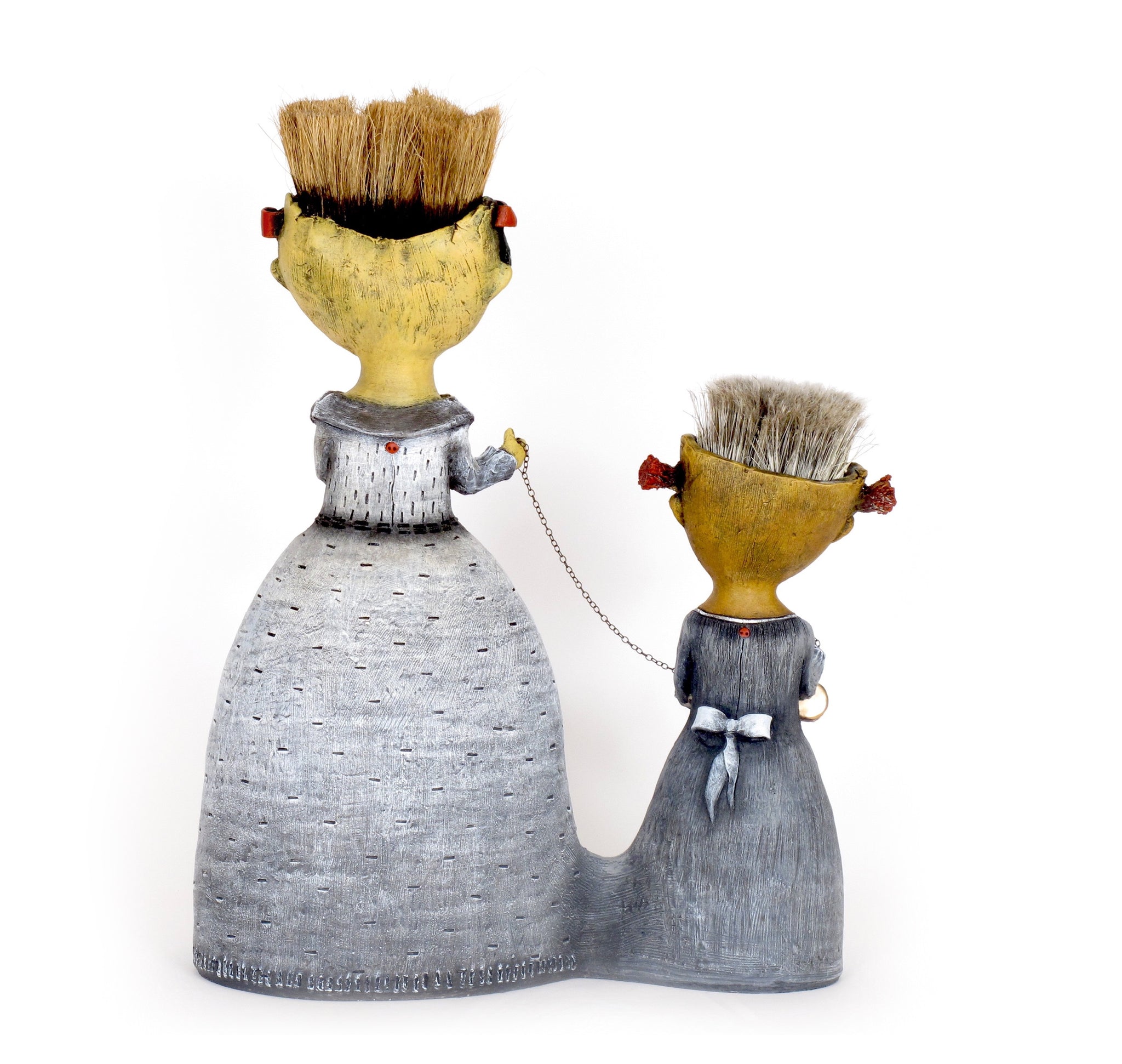 "Removing the Hands of Time" original ceramic sculpture by Jacquline Hurlbert