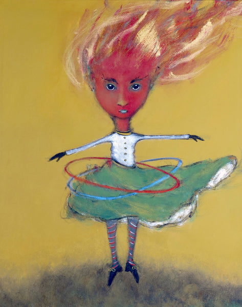 SOLD   "Furry Twirls Her Hula Hoops #2"