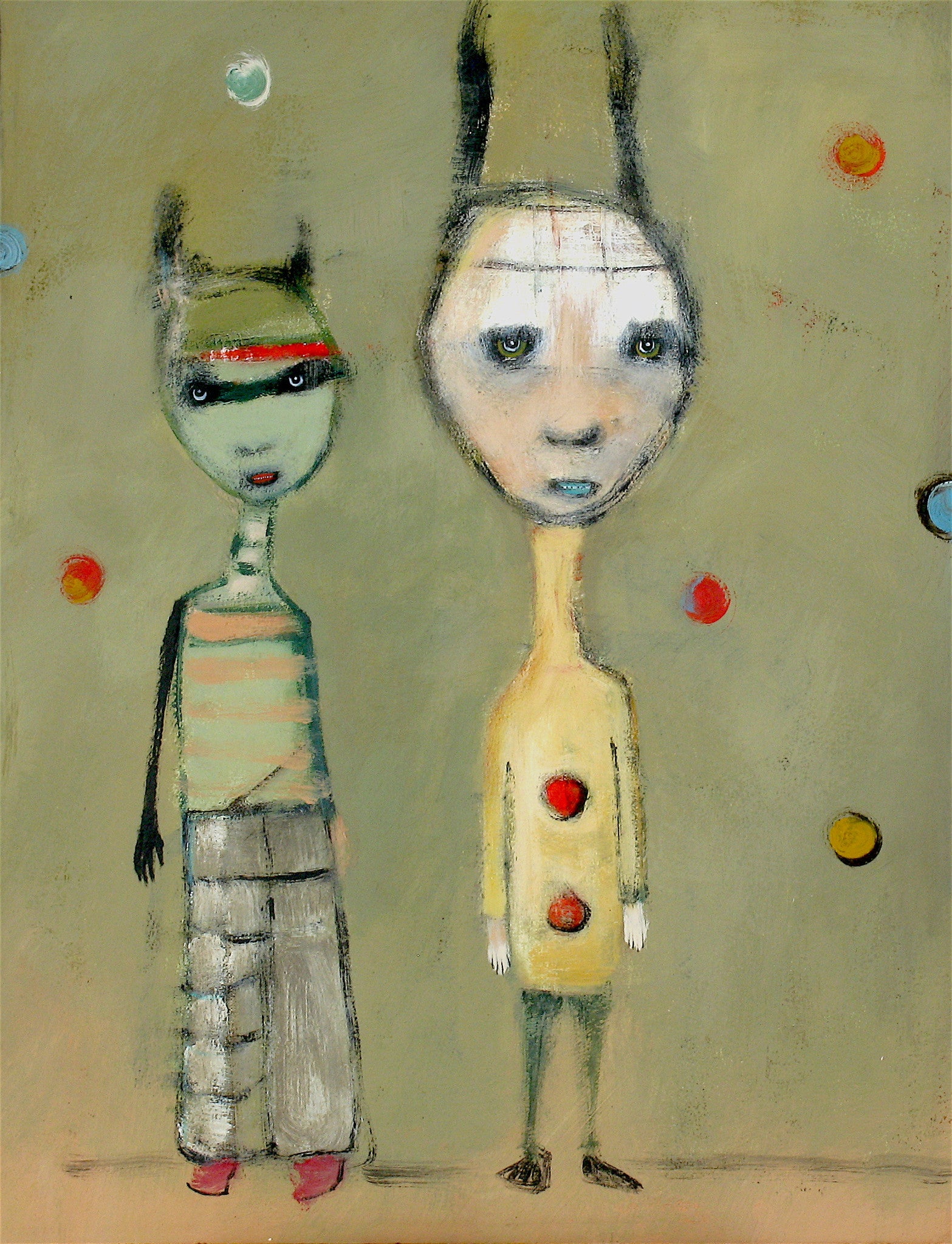 SOLD "Unlikely Couple" original painting by Jacquline Hurlbert