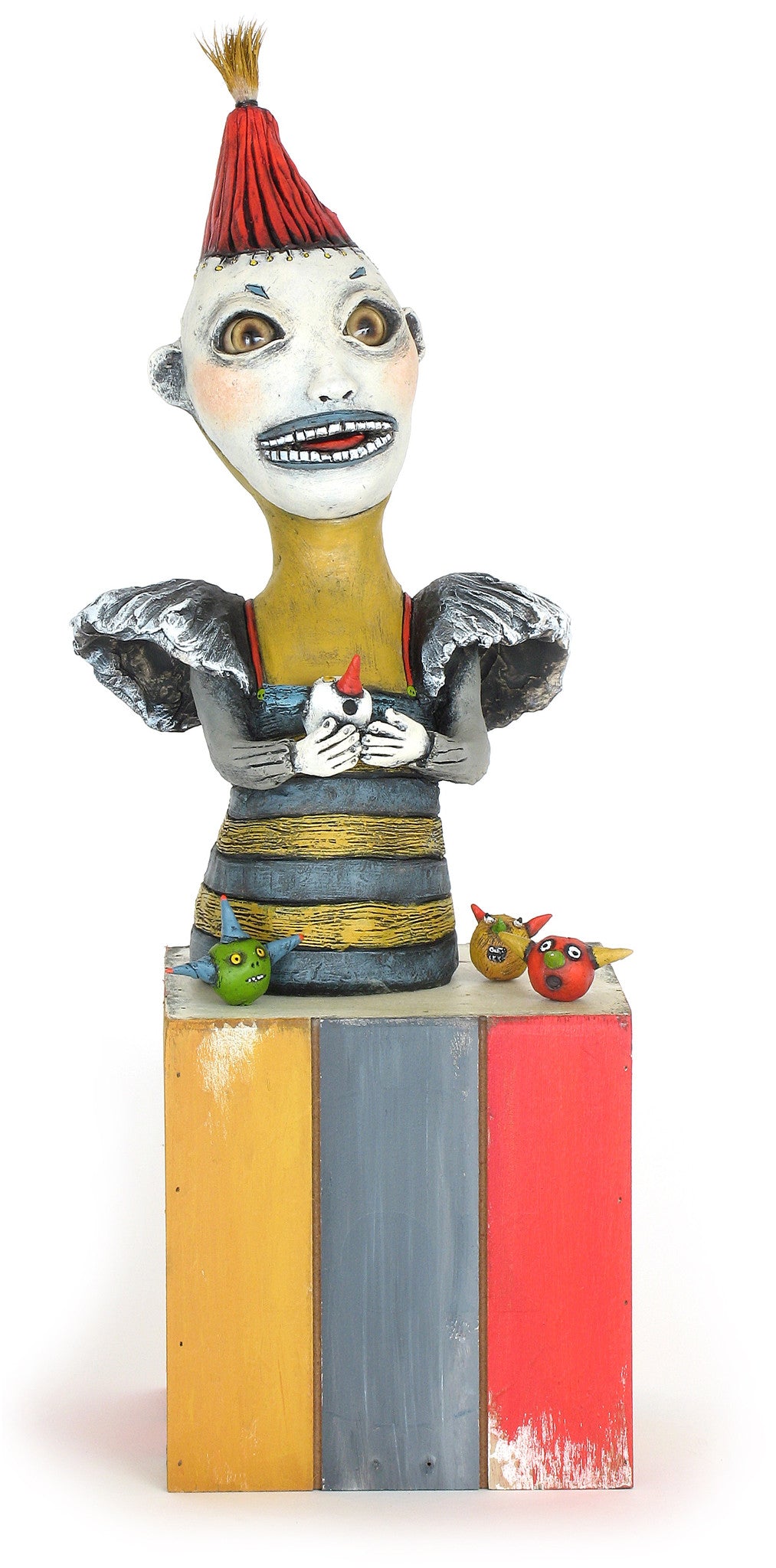 SOLD "Toying With Sanity" original ceramic sculpture by Jacquline Hurlbert