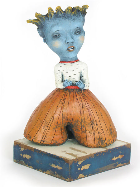 SOLD        "SOAP BOX"    original ceramic sculpture by Jacquline Hurlbert