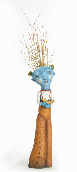 SOLD              "Keeping Watch" original ceramic sculpture by Jacquline Hurlbert