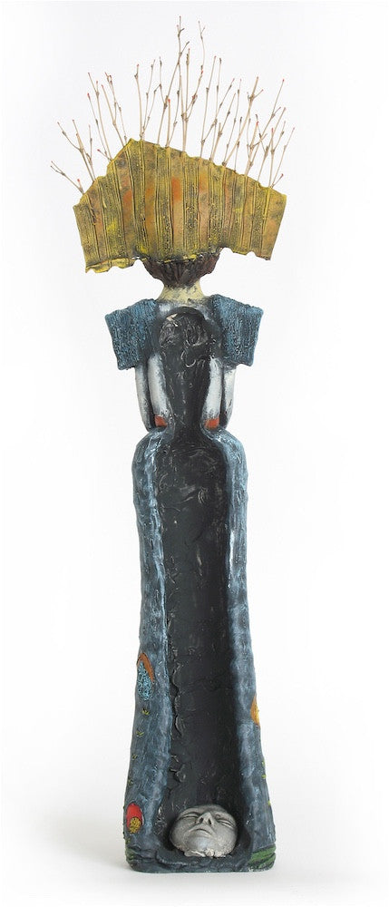 SOLD  "Solitude Beckons" original ceramic sculpture by Jacquline Hurlbert