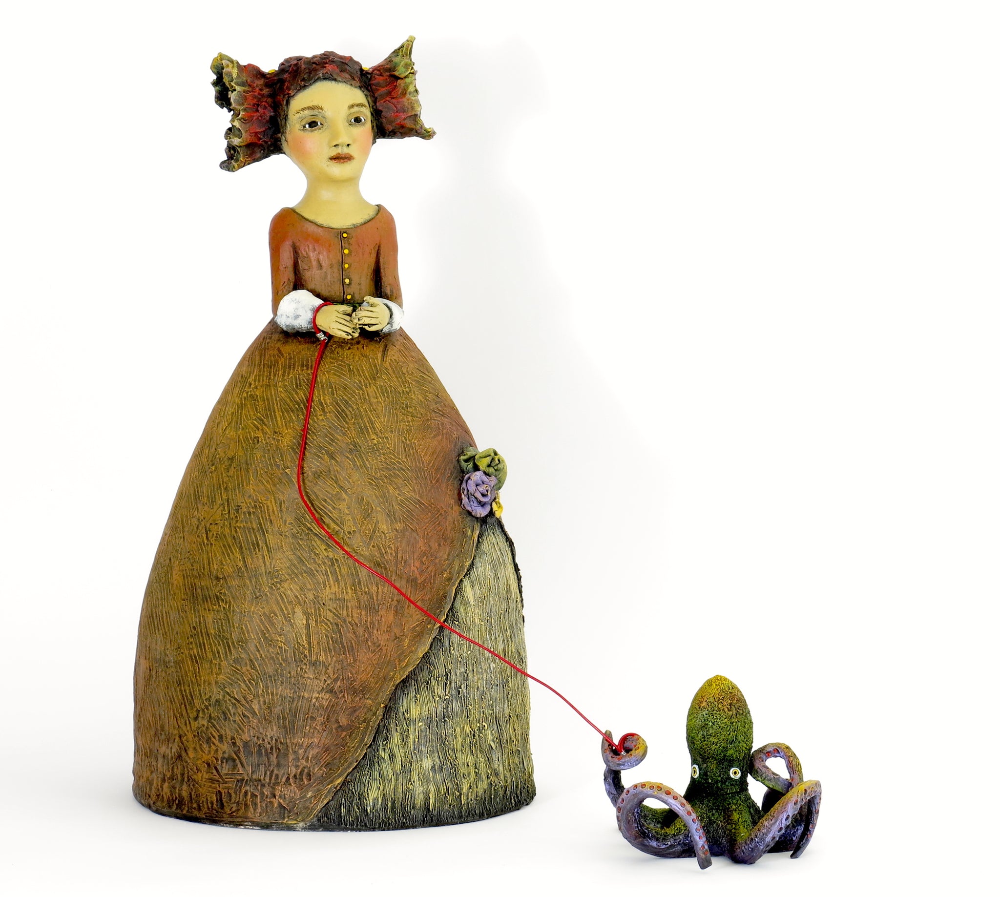 SOLD  "Stella Took Every Opportunity to Flaunt Her Idiosyncrasies" Original ceramic sculpture by Jacquline Hurlbert