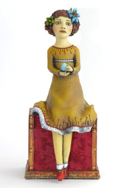 SOLD   "Precious Cargo" Original ceramic sculpture by Jacquline Hurlbert