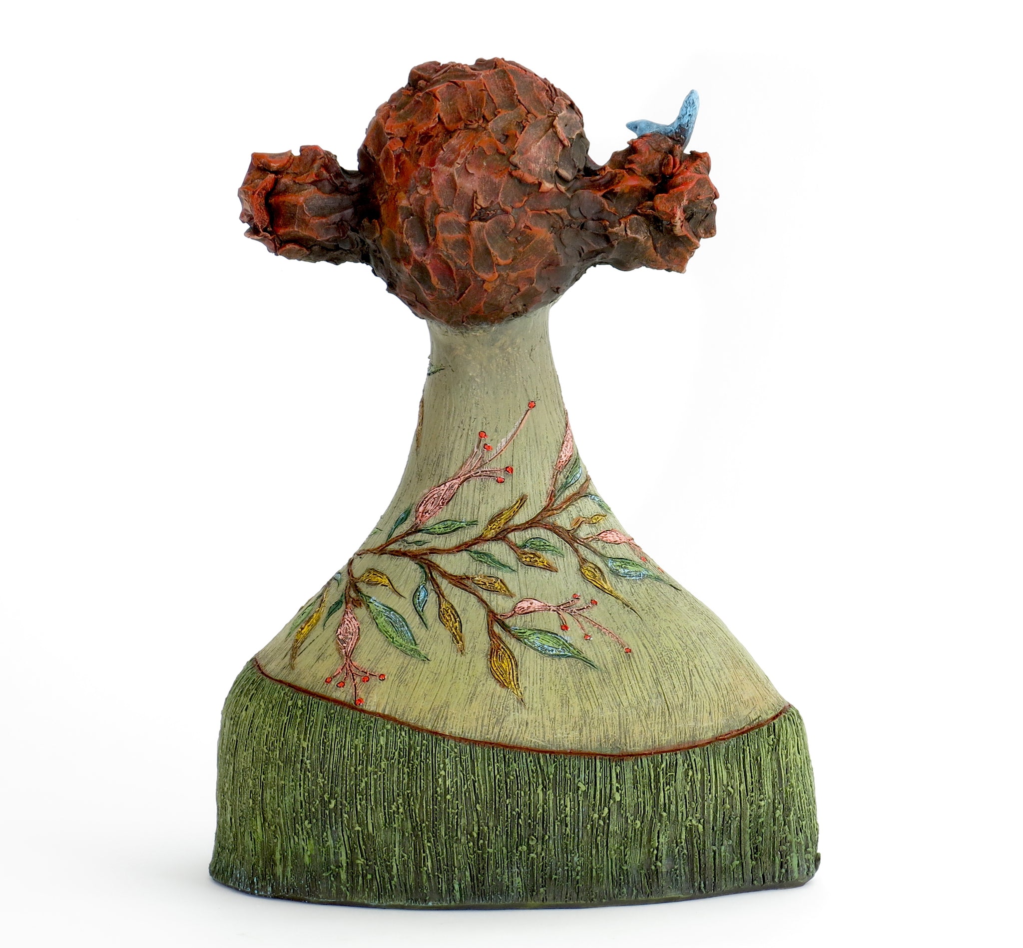 SOLD   "Hearing the Voice that Calls Me Home" Original ceramic sculpture by Jacquline Hurlbert