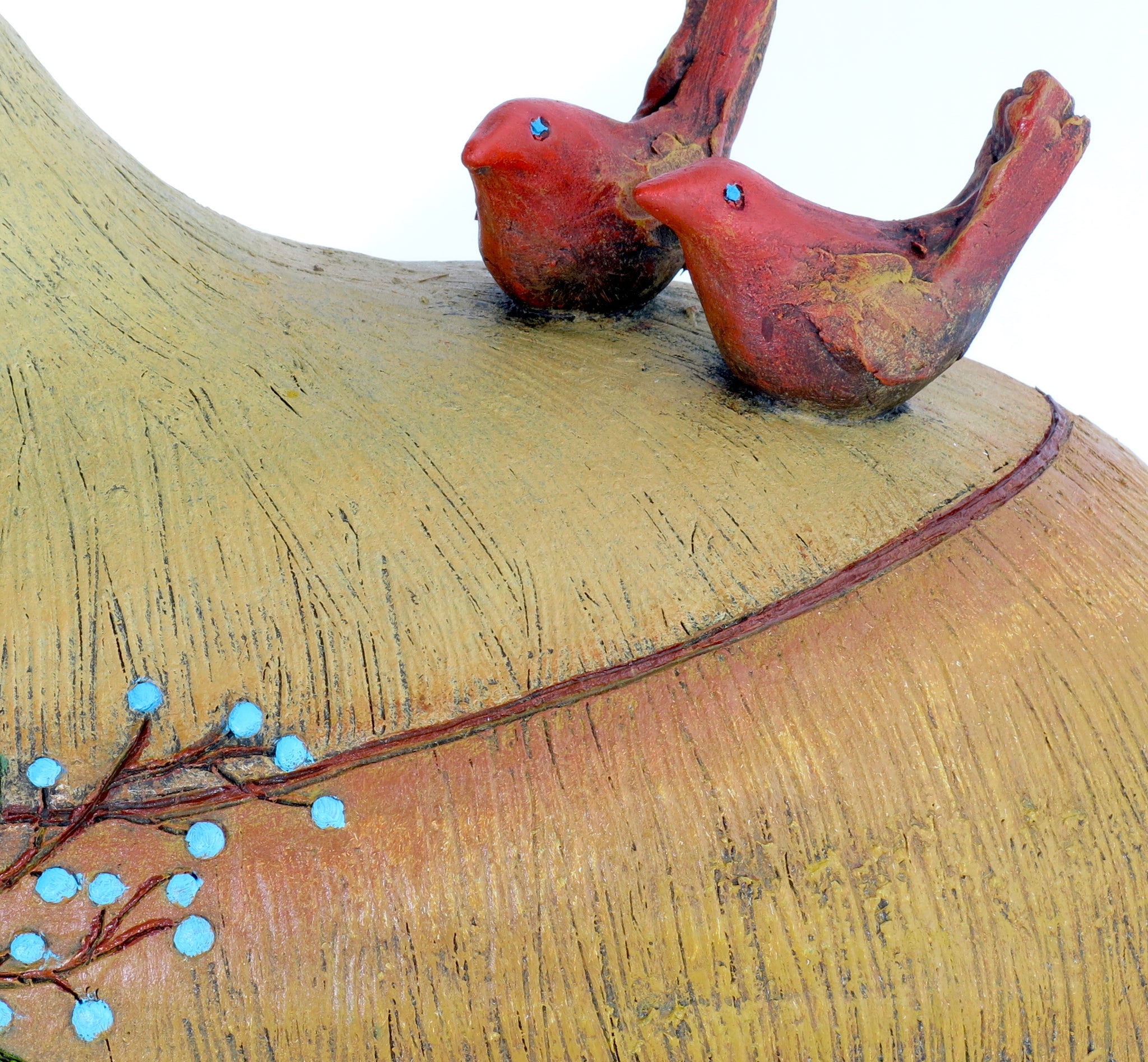 SOLD   "Isabelle Found a Delightful Alternative to the Chip on Her Shoulder"  Original ceramic sculpture by Jacquline Hurlbert