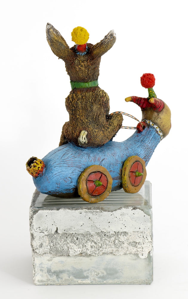 SOLD  "Obstinate Nonconformist" Original ceramic sculpture by Jacquline Hurlbert