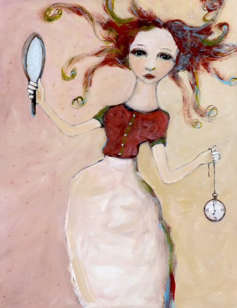 SOLD  "Her Mirror Tells Better Time than Her Watch-Piece"