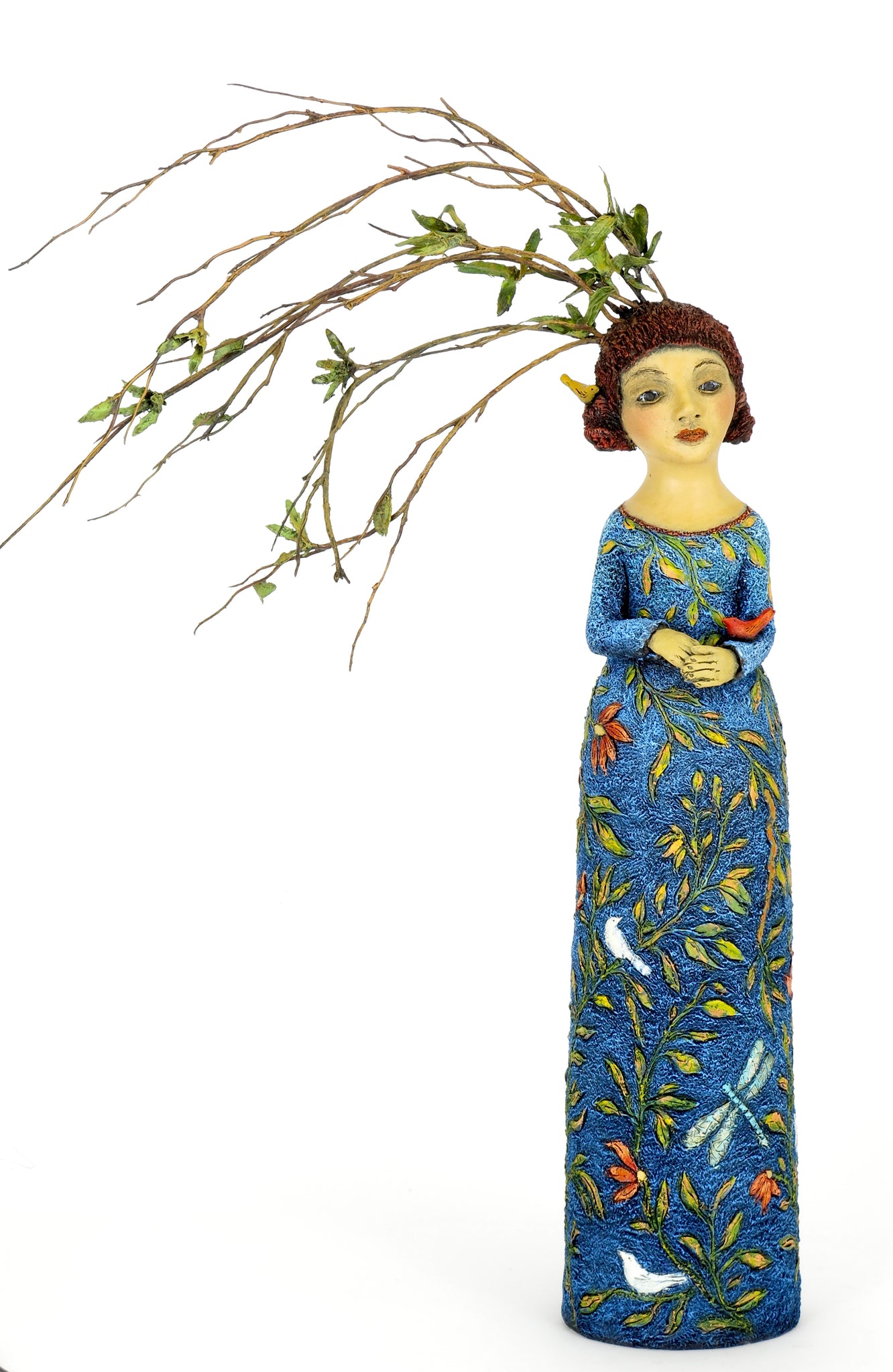 SOLD   "Gown of Blue Sky and Solitude" Original ceramic sculpture by Jacquline Hurlbert