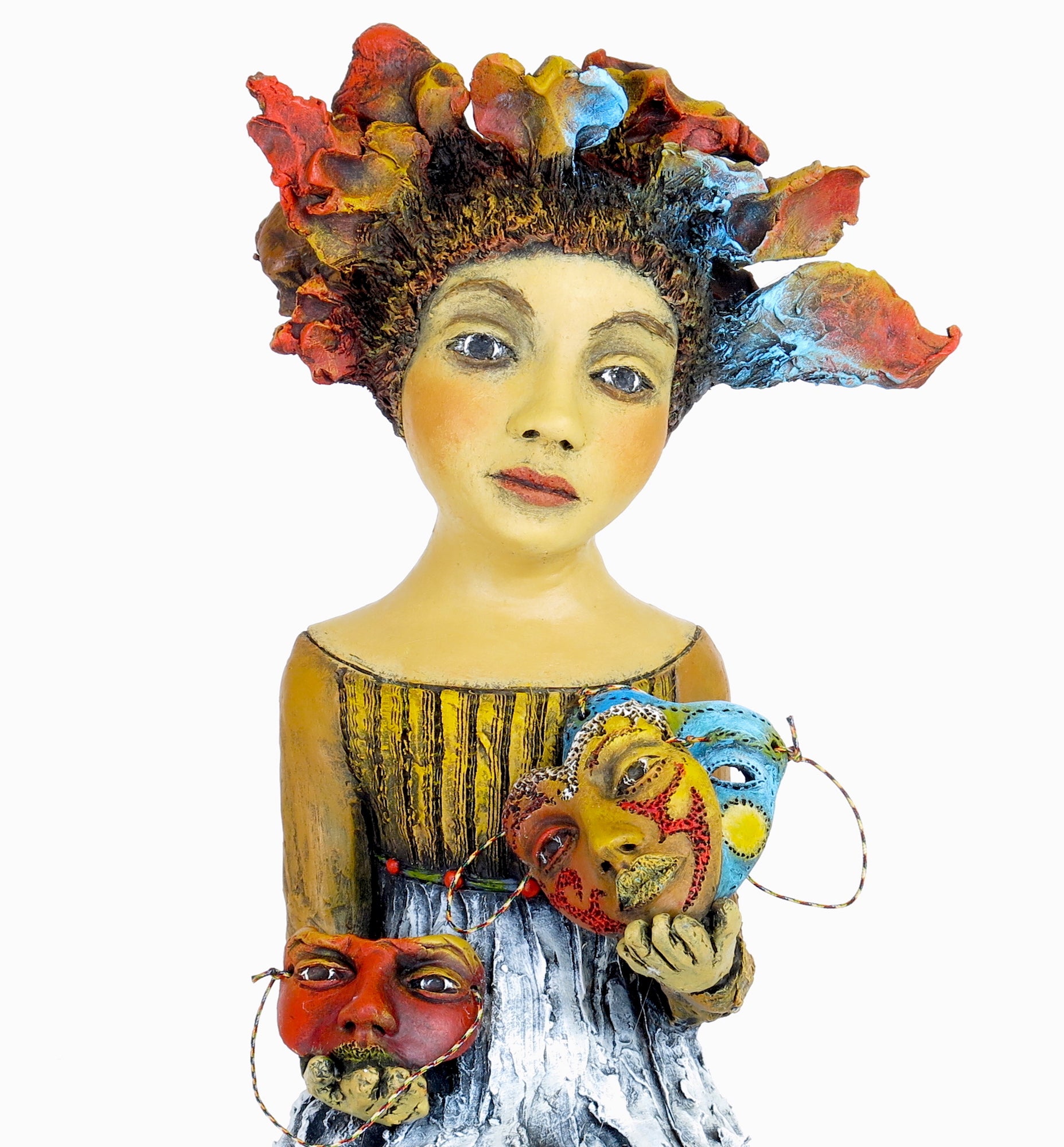 "Weighing My Options"    Original ceramic sculpture by Jacquline Hurlbert