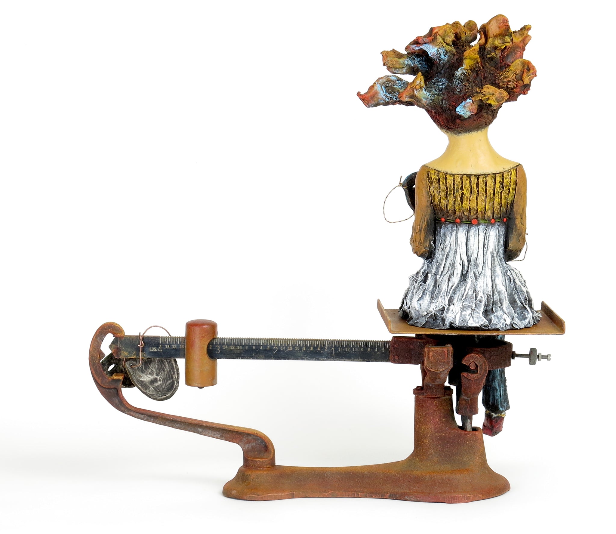 "Weighing My Options"    Original ceramic sculpture by Jacquline Hurlbert