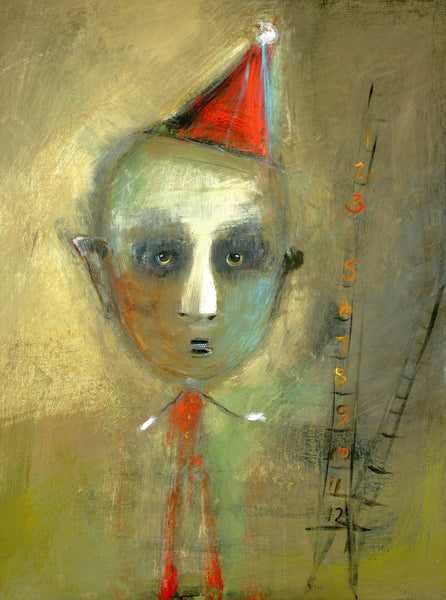 SOLD  "Walking Under Ladders" original painting by Jacquline Hurlbert