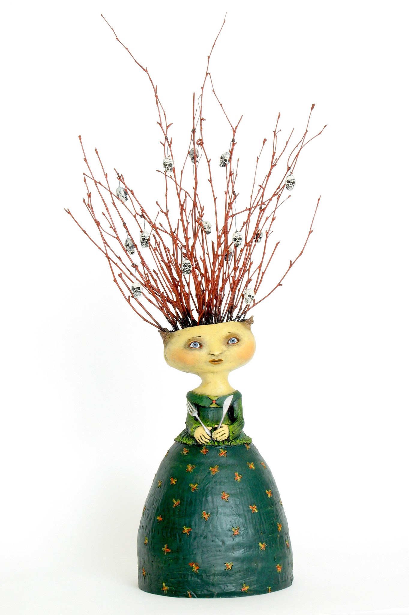 SOLD - Amy   "She Found that Some of Her Friends Were an Acquired Taste"  original ceramic sculpture by Jacquline Hurlbert