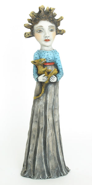 SOLD  "Calming the Ego"   original ceramic sculpture by Jacquline Hurlbert