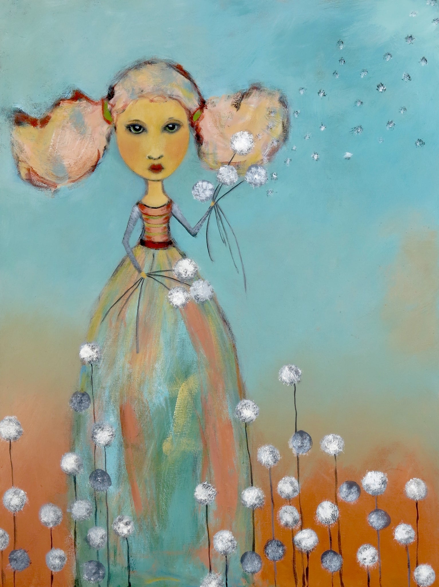 SOLD   "Dandelion Girl Puts the Seeds of Change in Motion"