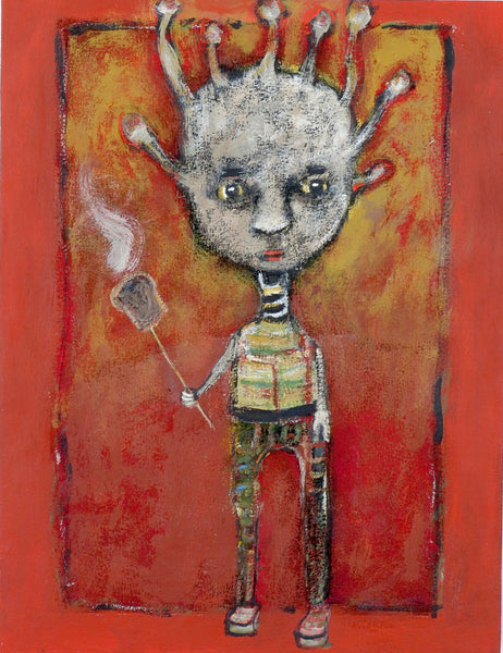 SOLD  "Matchstick-Head Boy Burns His Toast"