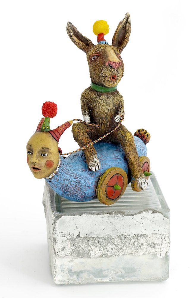 SOLD  "Obstinate Nonconformist" Original ceramic sculpture by Jacquline Hurlbert