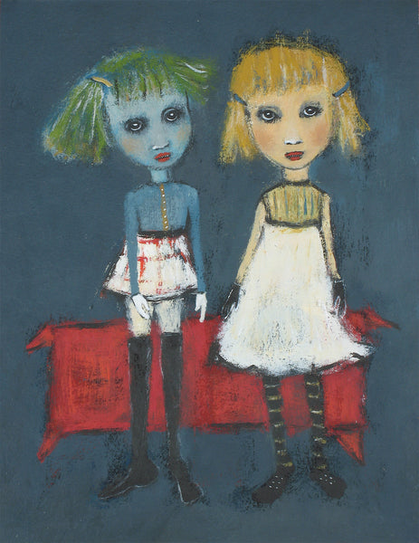 SOLD "Young Girls Trying on Attitudes"