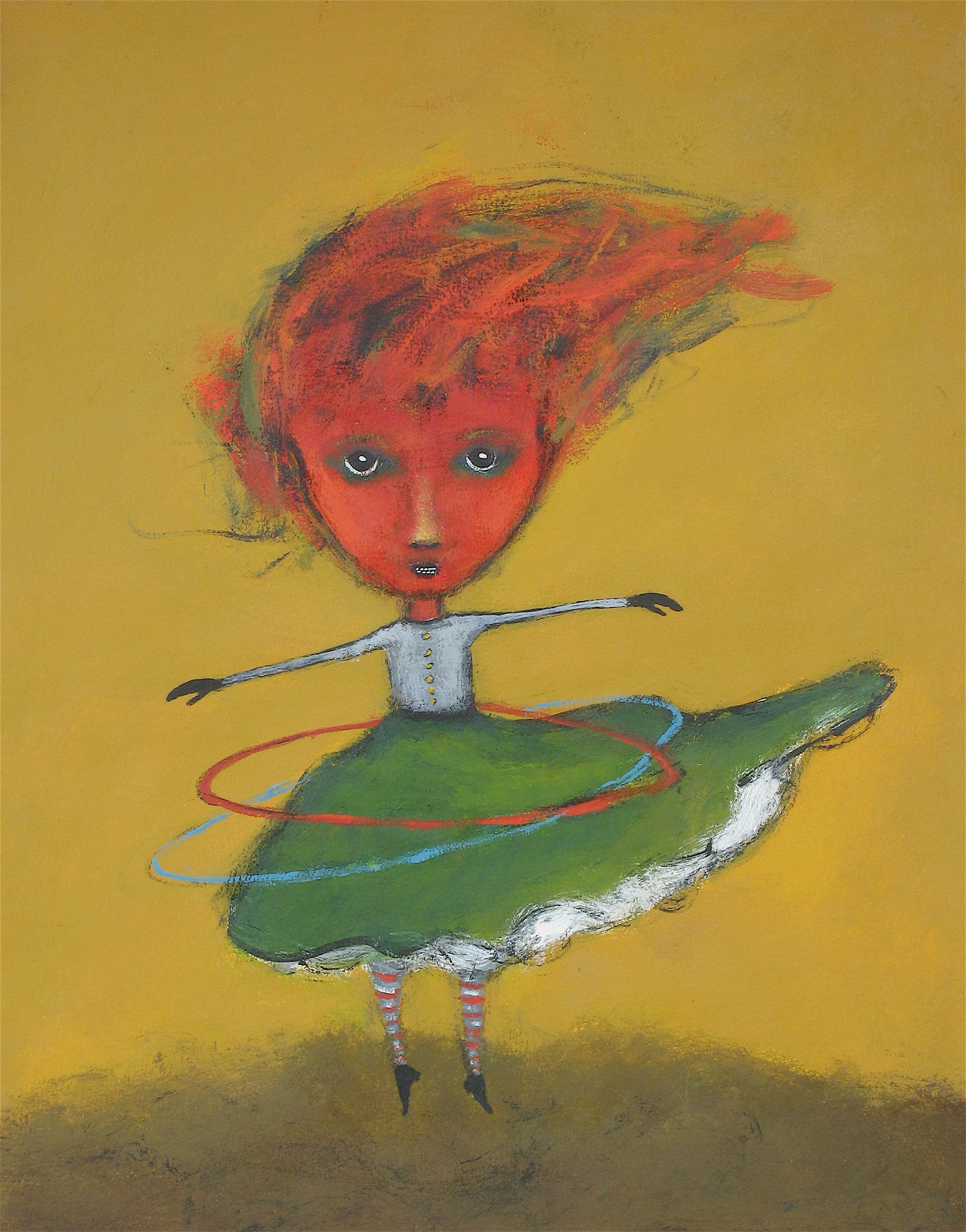 SOLD  " Furry Twirls Her Hula Hoops"