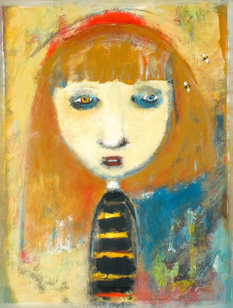SOLD   "With the Honey Comes the Sting" original painting by Jacquline Hurlbert